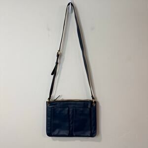 Clever Carriage Company Women's Crossbody Bag Purse Leather Blue